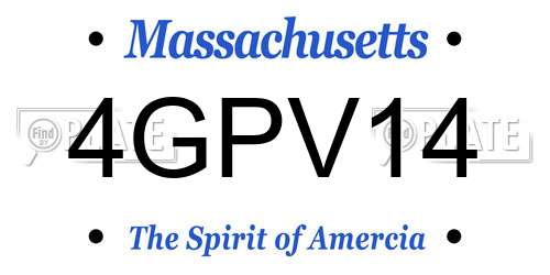 4GPV14 Massachusetts License Plate