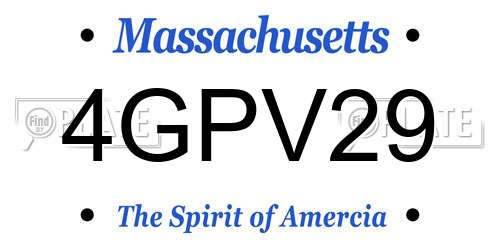 4GPV29 Massachusetts License Plate