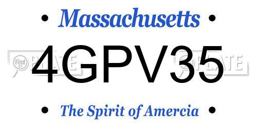 4GPV35 Massachusetts License Plate