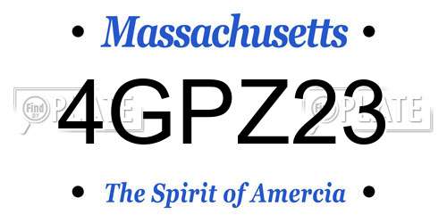 4GPZ23 Massachusetts License Plate