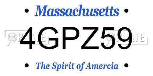 4GPZ59 Massachusetts License Plate