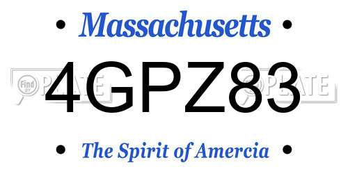 4GPZ83 Massachusetts License Plate