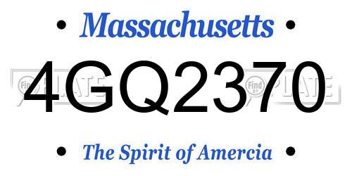 4GQ2370 Massachusetts License Plate