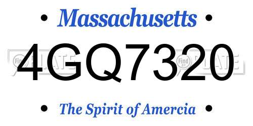 4GQ7320 Massachusetts License Plate