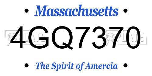 4GQ7370 Massachusetts License Plate