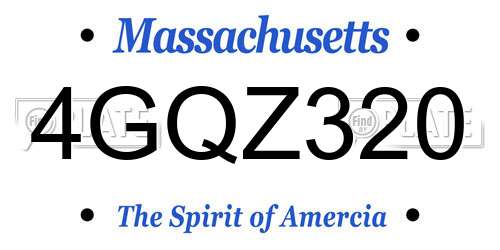 4GQZ320 Massachusetts License Plate