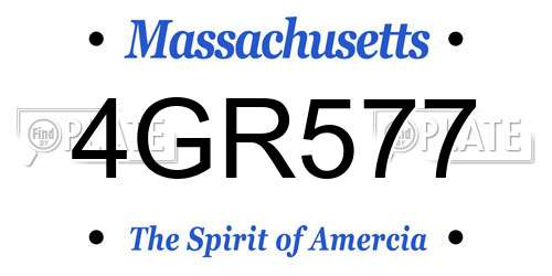 4GR577 Massachusetts License Plate