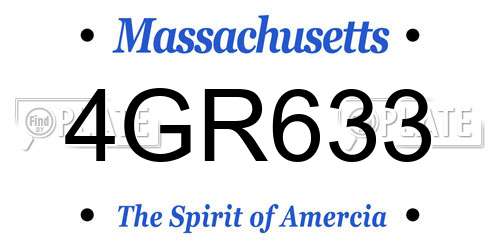 4GR633 Massachusetts License Plate