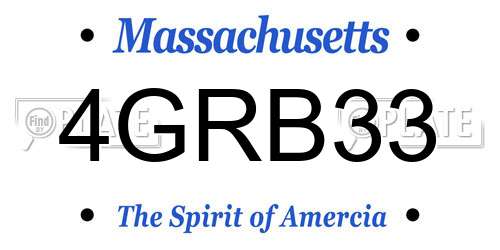 4GRB33 Massachusetts License Plate