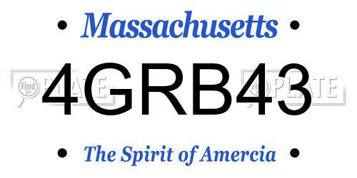 4GRB43 Massachusetts License Plate