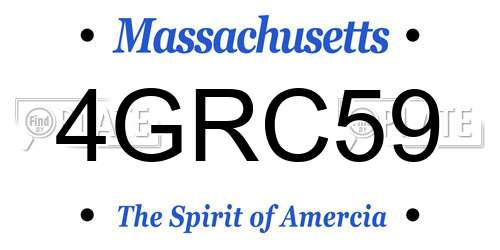 4GRC59 Massachusetts License Plate