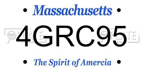 4GRC95 Massachusetts License Plate