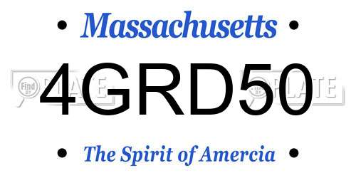 4GRD50 Massachusetts License Plate