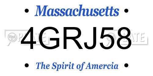 4GRJ58 Massachusetts License Plate
