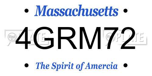 4GRM72 Massachusetts License Plate
