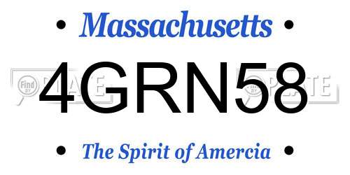 4GRN58 Massachusetts License Plate