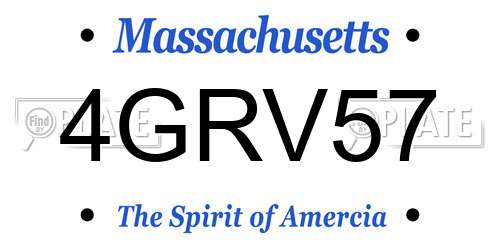 4GRV57 Massachusetts License Plate
