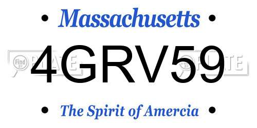 4GRV59 Massachusetts License Plate