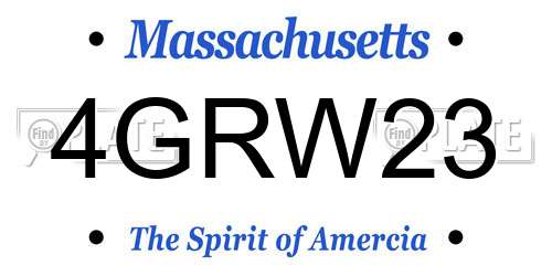 4GRW23 Massachusetts License Plate