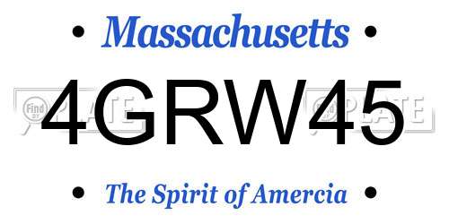4GRW45 Massachusetts License Plate