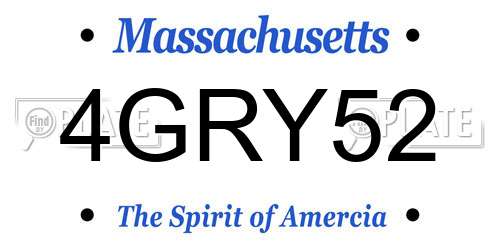 4GRY52 Massachusetts License Plate