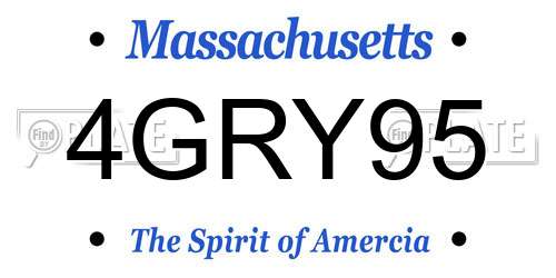 4GRY95 Massachusetts License Plate