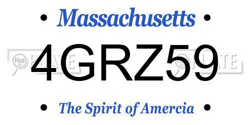 4GRZ59 Massachusetts License Plate