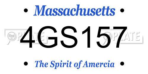 4GS157 Massachusetts License Plate