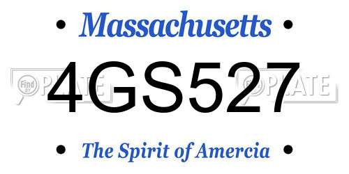 4GS527 Massachusetts License Plate