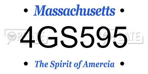 4GS595 Massachusetts License Plate