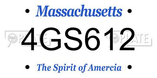 4GS612 Massachusetts License Plate