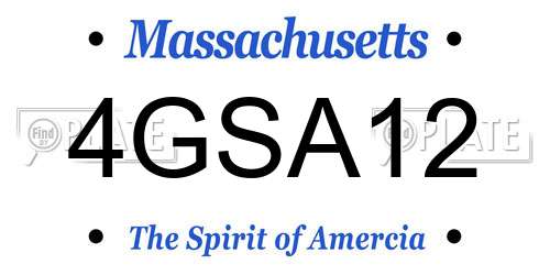4GSA12 Massachusetts License Plate