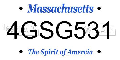 4GSG531 Massachusetts License Plate