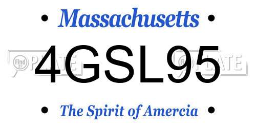 4GSL95 Massachusetts License Plate