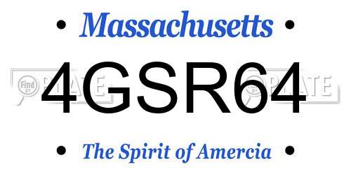 4GSR64 Massachusetts License Plate