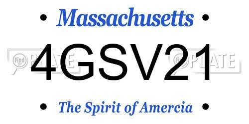 4GSV21 Massachusetts License Plate