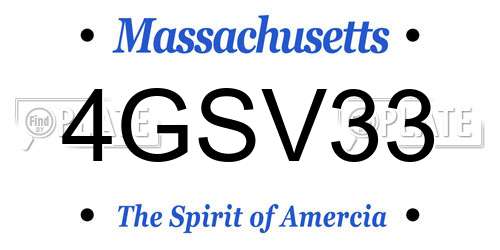 4GSV33 Massachusetts License Plate