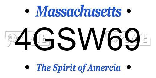 4GSW69 Massachusetts License Plate