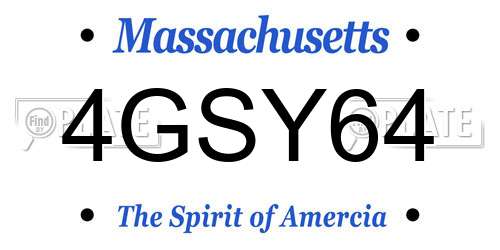 4GSY64 Massachusetts License Plate
