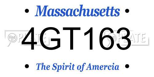 4GT163 Massachusetts License Plate
