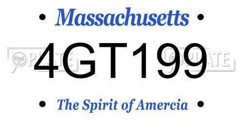 4GT199 Massachusetts License Plate