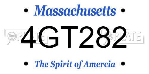 4GT282 Massachusetts License Plate