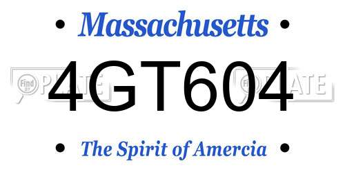 4GT604 Massachusetts License Plate