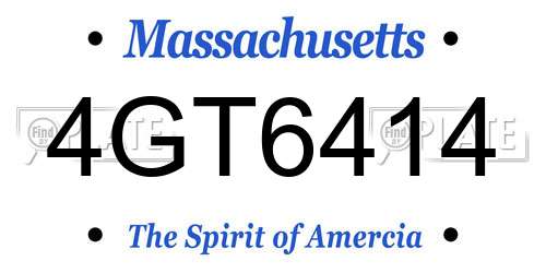 4GT6414 Massachusetts License Plate