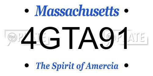 4GTA91 Massachusetts License Plate