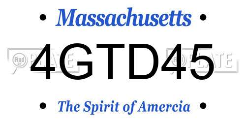 4GTD45 Massachusetts License Plate