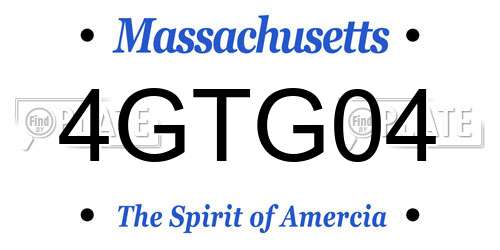 4GTG04 Massachusetts License Plate