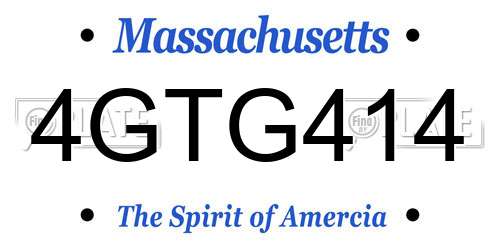 4GTG414 Massachusetts License Plate