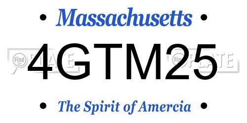 4GTM25 Massachusetts License Plate