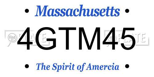 4GTM45 Massachusetts License Plate